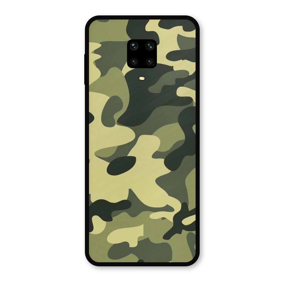Green Military Pattern Metal Back Case for Redmi Note 9 Pro