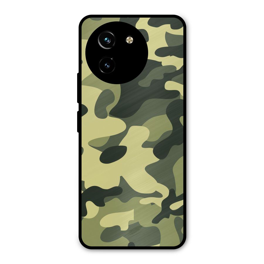 Green Military Pattern Metal Back Case for Vivo T3x