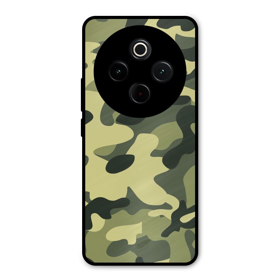Green Military Pattern Metal Back Case for Vivo T4