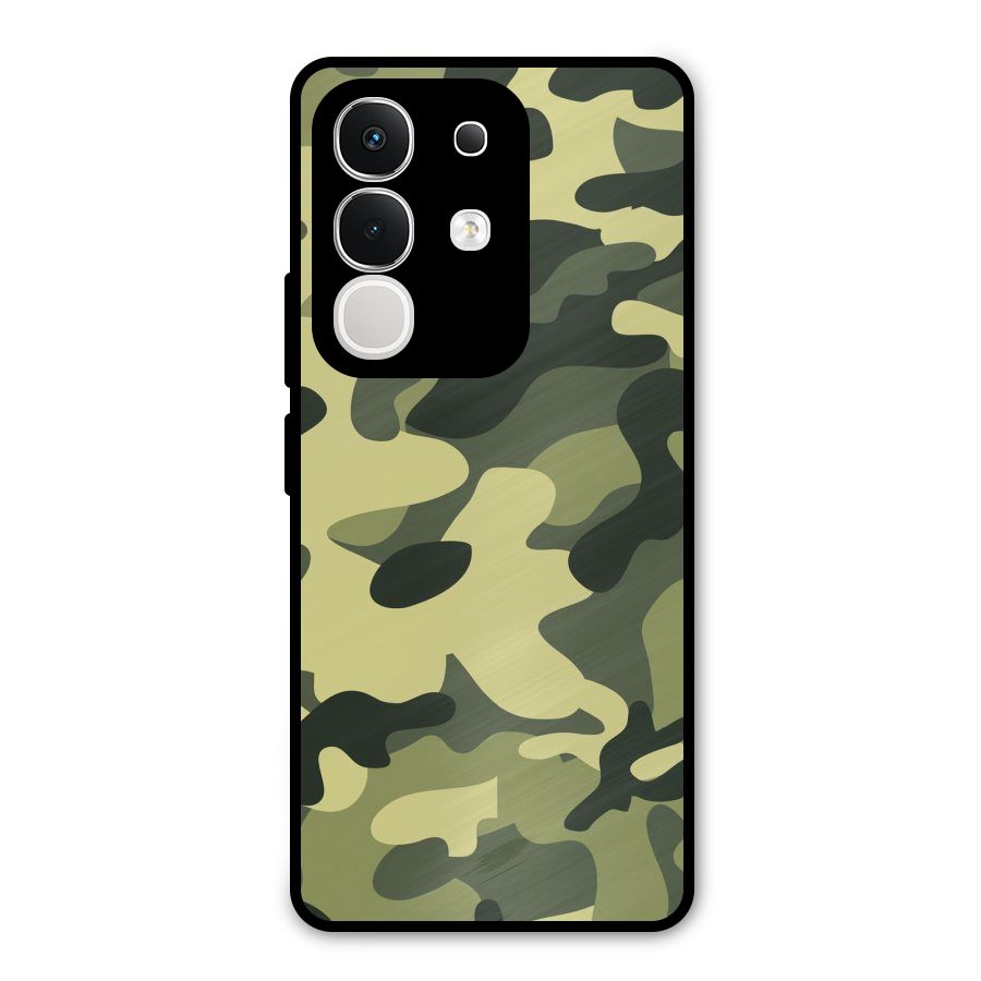 Green Military Pattern Metal Back Case for Vivo T4x