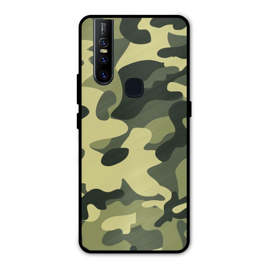 Green Military Pattern Metal Back Case for Vivo V15