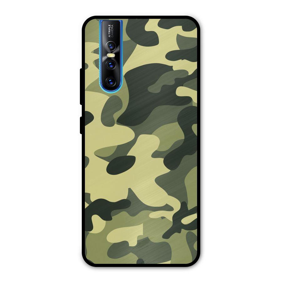 Green Military Pattern Metal Back Case for Vivo V15 Pro
