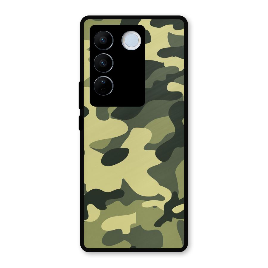 Green Military Pattern Metal Back Case for Vivo V27