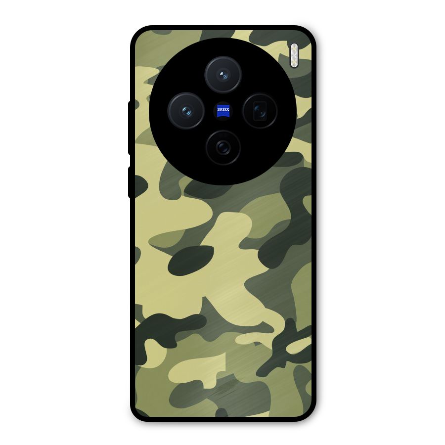 Green Military Pattern Metal Back Case for Vivo X200