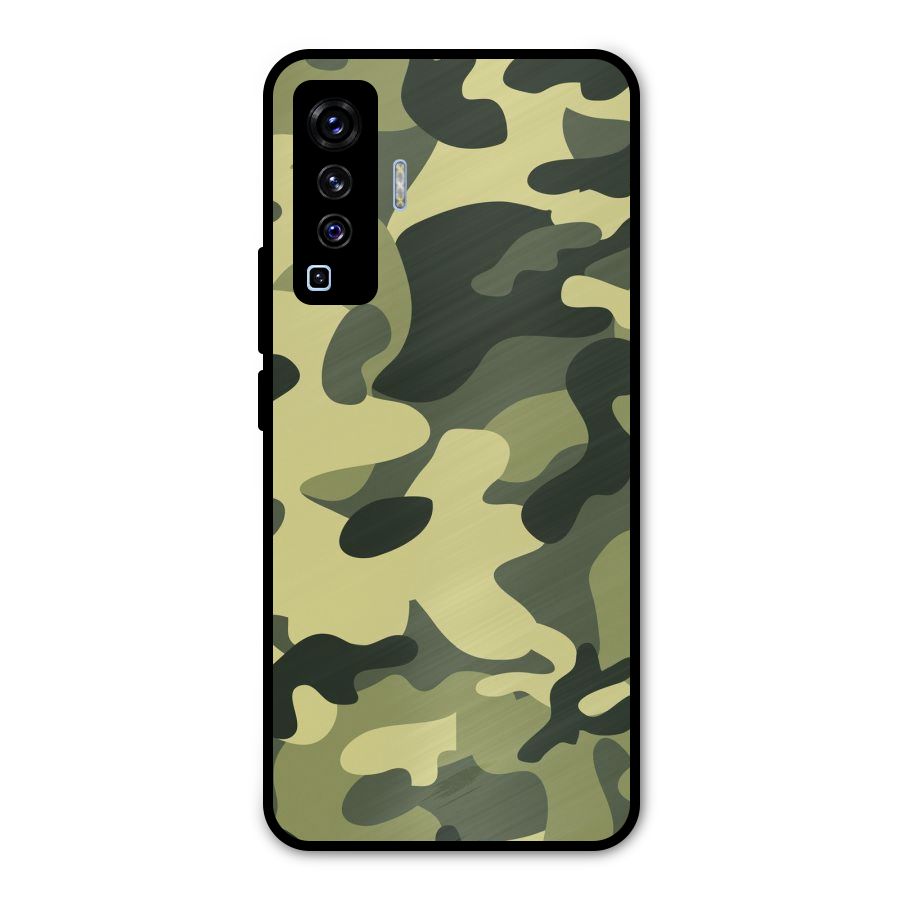 Green Military Pattern Metal Back Case for Vivo X50