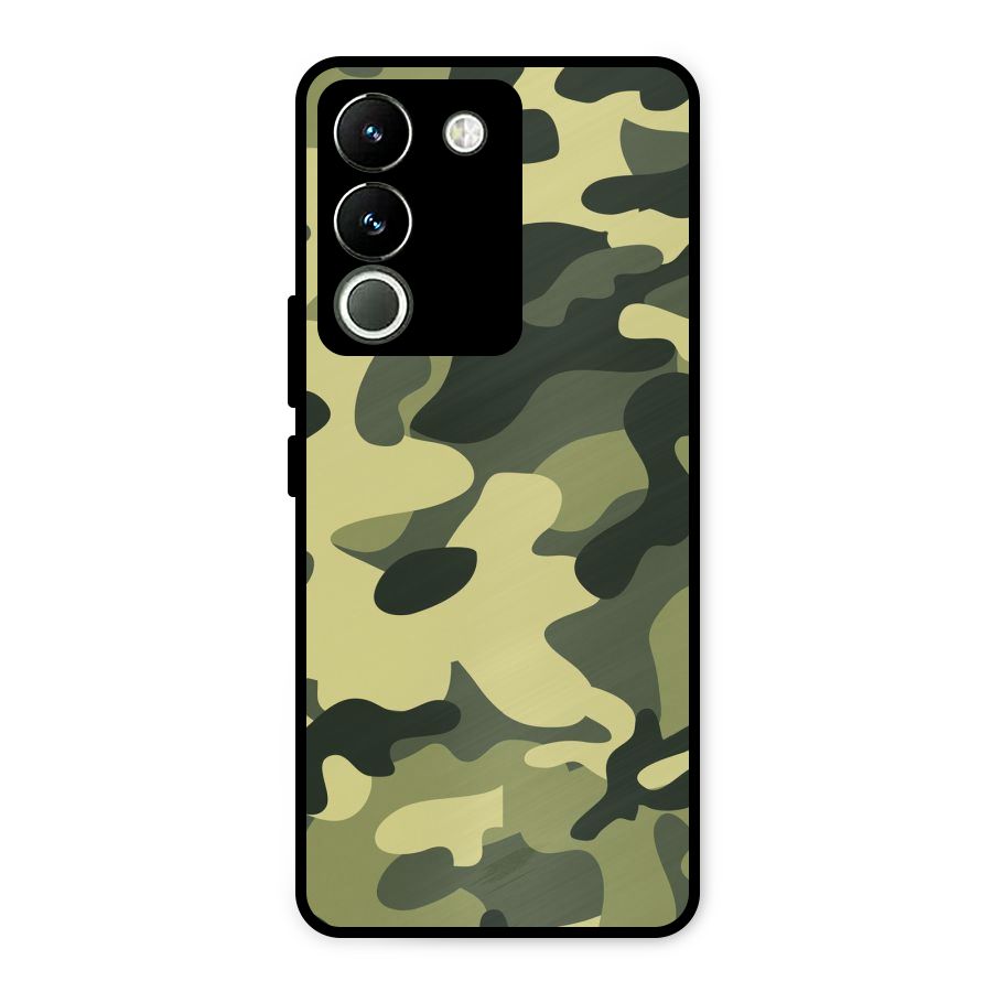 Green Military Pattern Metal Back Case for Vivo Y200