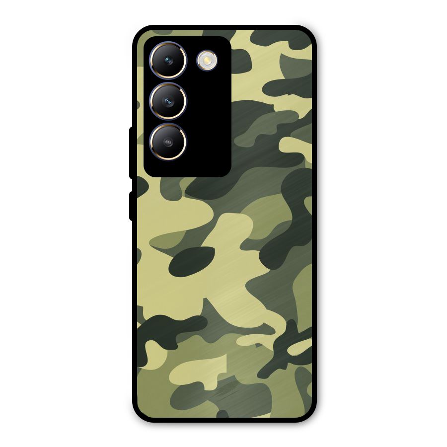 Green Military Pattern Metal Back Case for Vivo Y200e