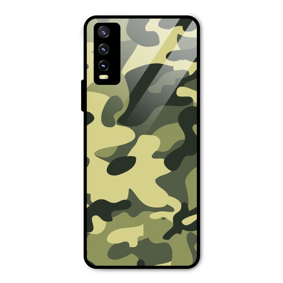 Green Military Pattern Metal Back Case for Vivo Y20g