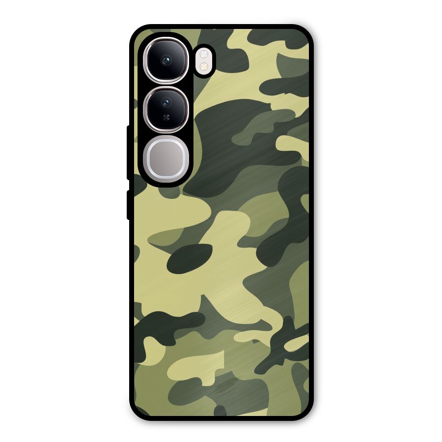 Green Military Pattern Metal Back Case for Vivo Y300