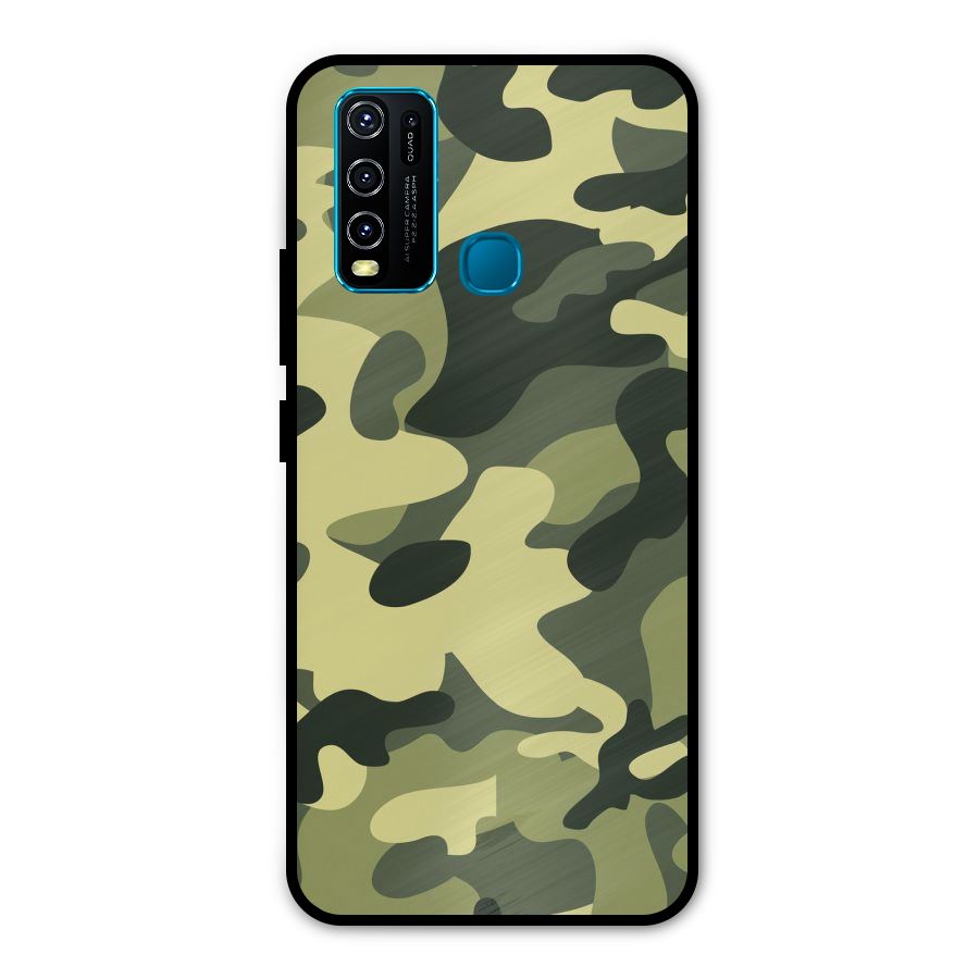 Green Military Pattern Metal Back Case for Vivo Y50