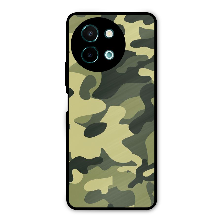 Green Military Pattern Metal Back Case for Vivo Y58