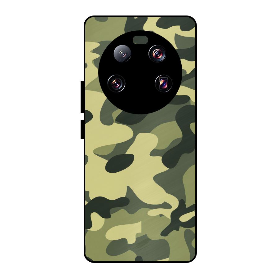 Green Military Pattern Metal Back Case for Xiaomi 13 Ultra