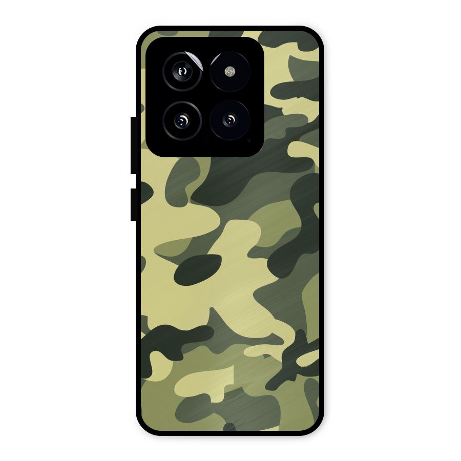 Green Military Pattern Metal Back Case for Xiaomi 14