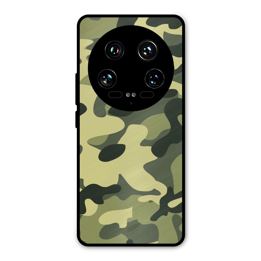 Green Military Pattern Metal Back Case for Xiaomi 14 Ultra
