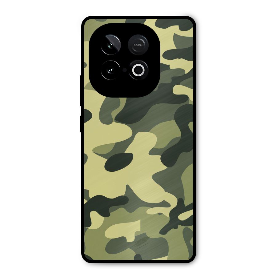 Green Military Pattern Metal Back Case for iQOO Neo 10