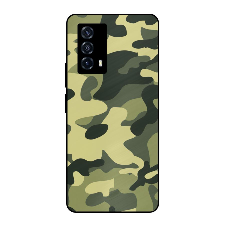 Green Military Pattern Metal Back Case for iQOO Z5