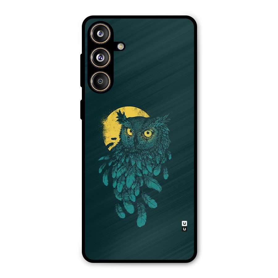 Green Owl Metal Back Case for Galaxy F55