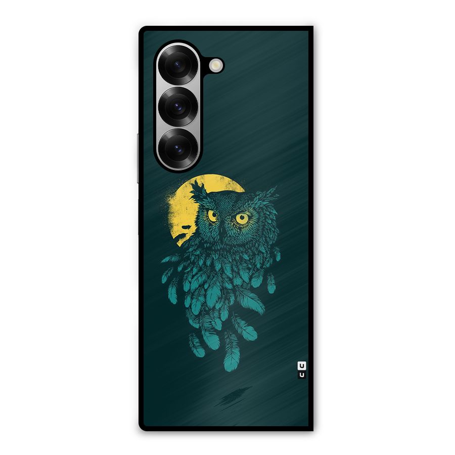 Green Owl Metal Back Case for Galaxy Z Fold6
