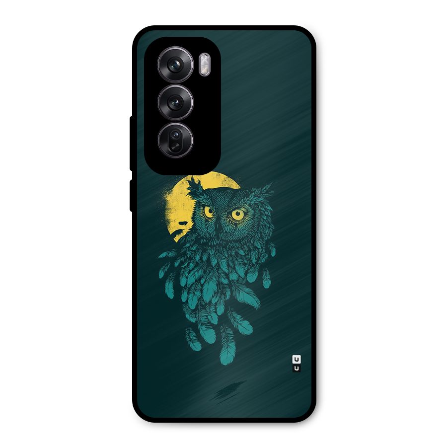 Green Owl Metal Back Case for Oppo Reno12 Pro