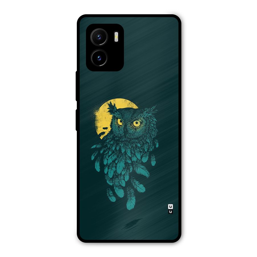 Green Owl Metal Back Case for Vivo Y15s