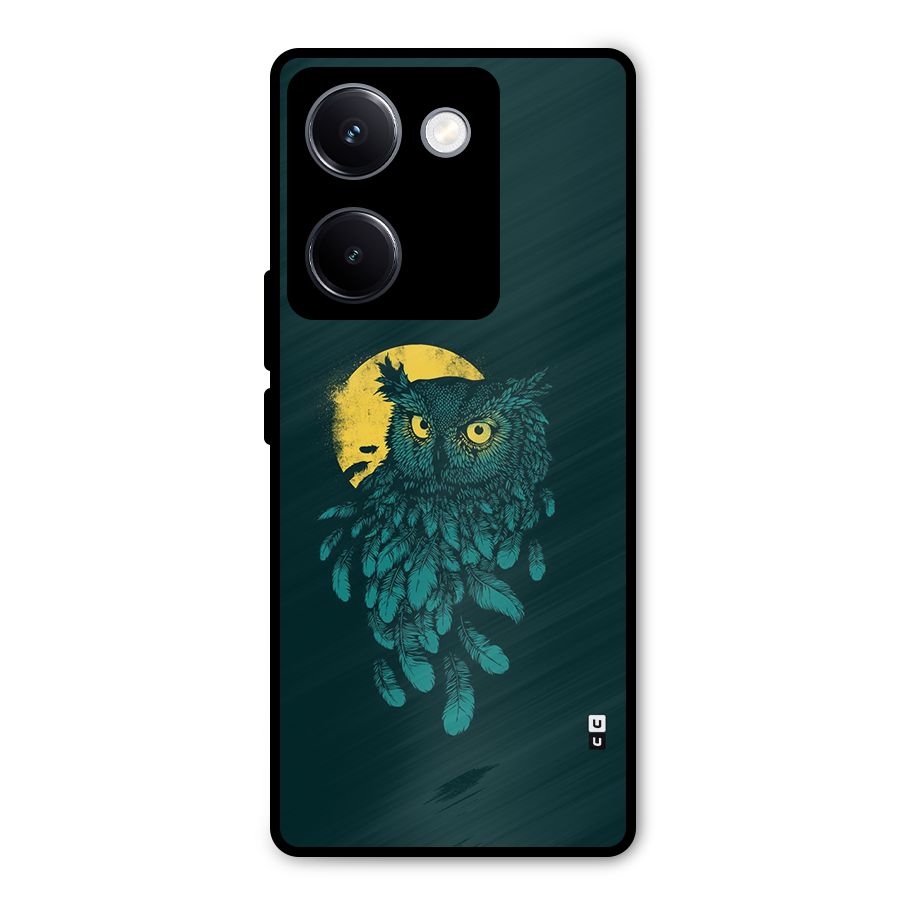 Green Owl Metal Back Case for Vivo Y300 Plus