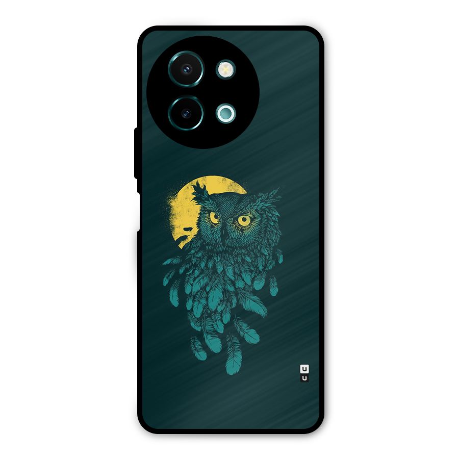 Green Owl Metal Back Case for Vivo Y58
