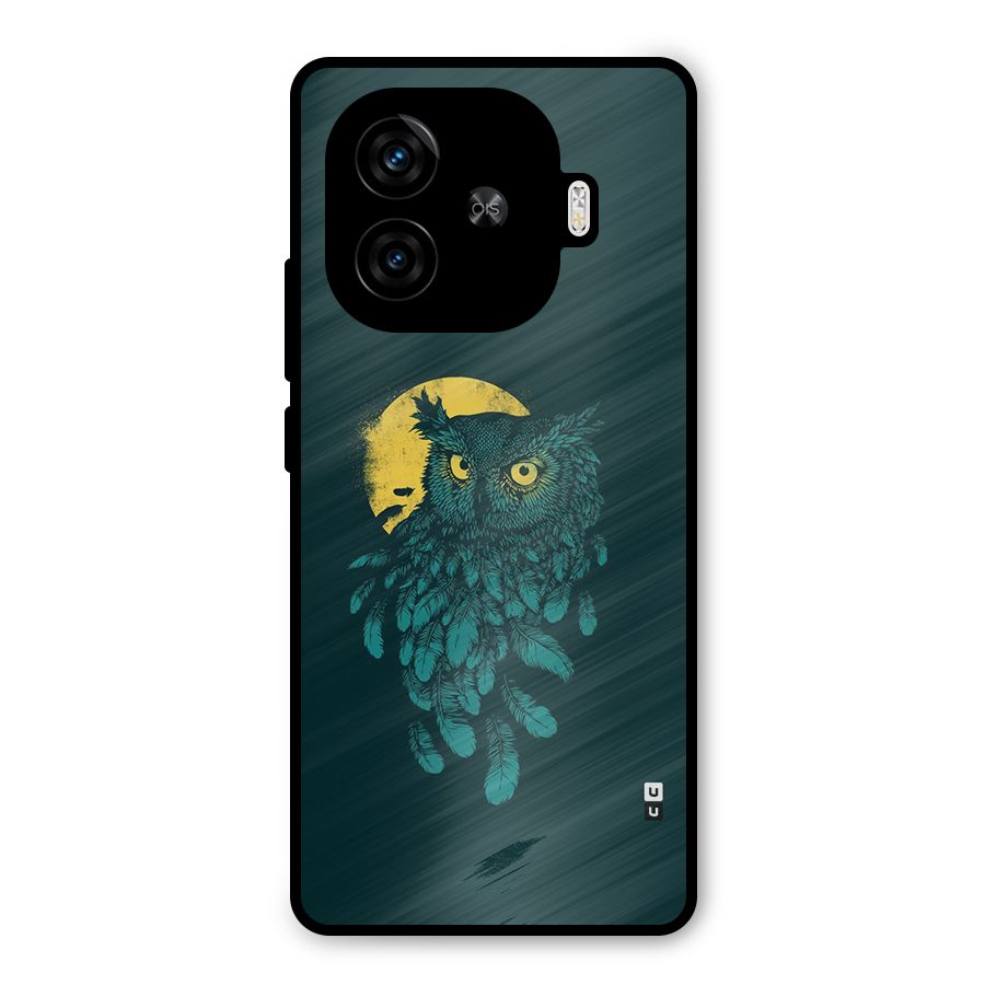 Green Owl Metal Back Case for iQOO Z9 Turbo