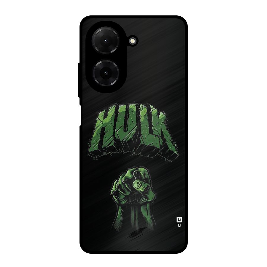 Green Punch Metal Back Case for Redmi A5 4G