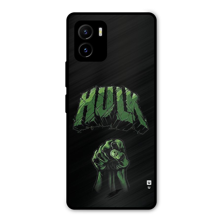 Green Punch Metal Back Case for Vivo Y15s