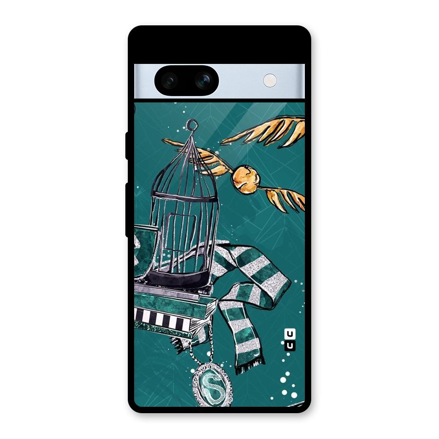 Green Scarf Glass Back Case for Google Pixel 7a