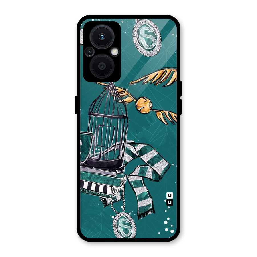Green Scarf Glass Back Case for Oppo F21s Pro 5G