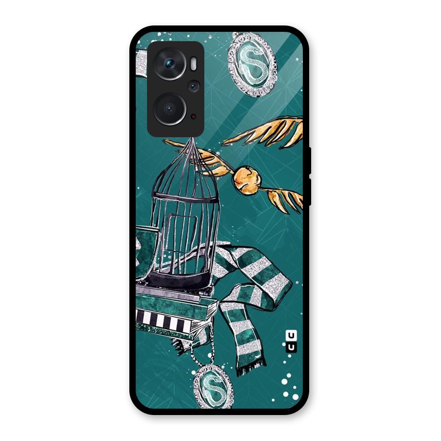 Green Scarf Glass Back Case for Oppo K10 4G
