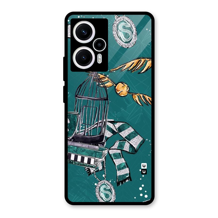 Green Scarf Glass Back Case for Poco F5