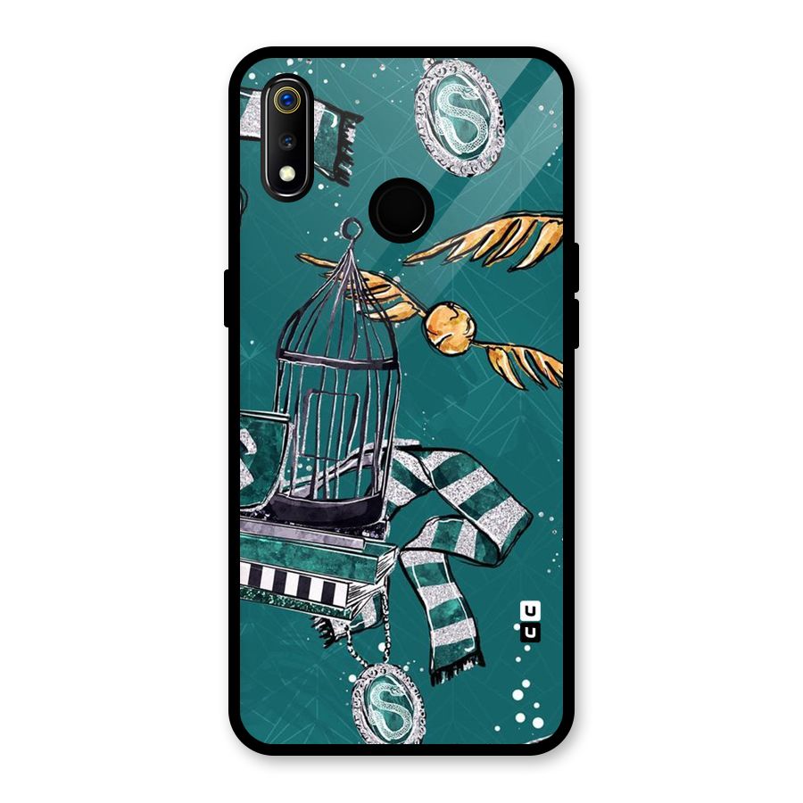 Green Scarf Glass Back Case for Realme 3