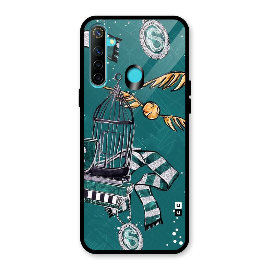 Green Scarf Glass Back Case for Realme 5
