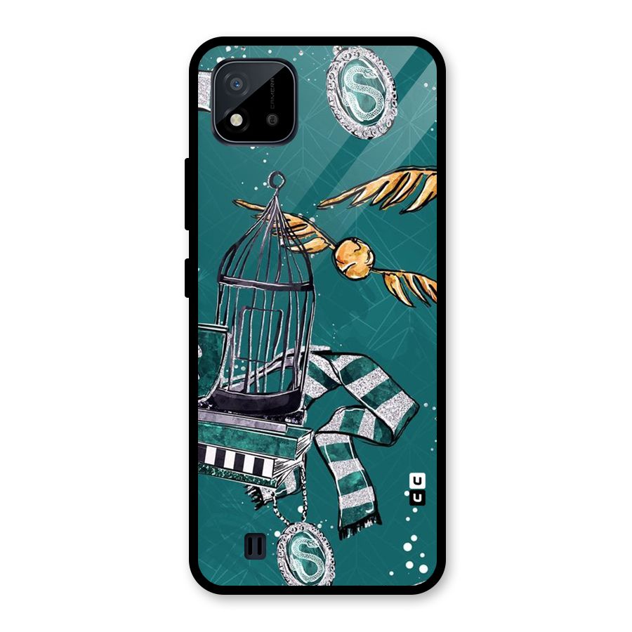 Green Scarf Glass Back Case for Realme C11 2021