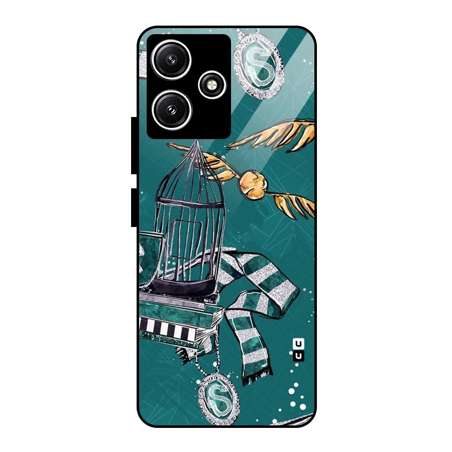 Green Scarf Glass Back Case for Redmi 12 5G