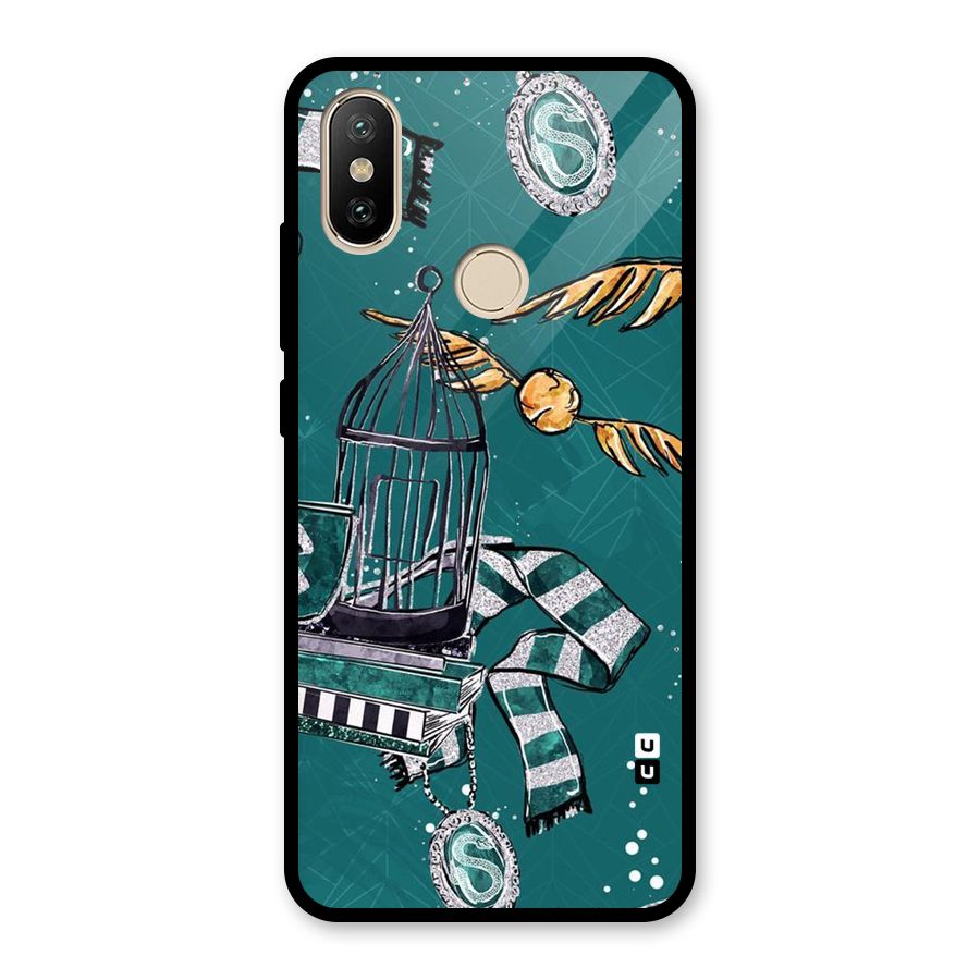 Green Scarf Glass Back Case for Redmi A2