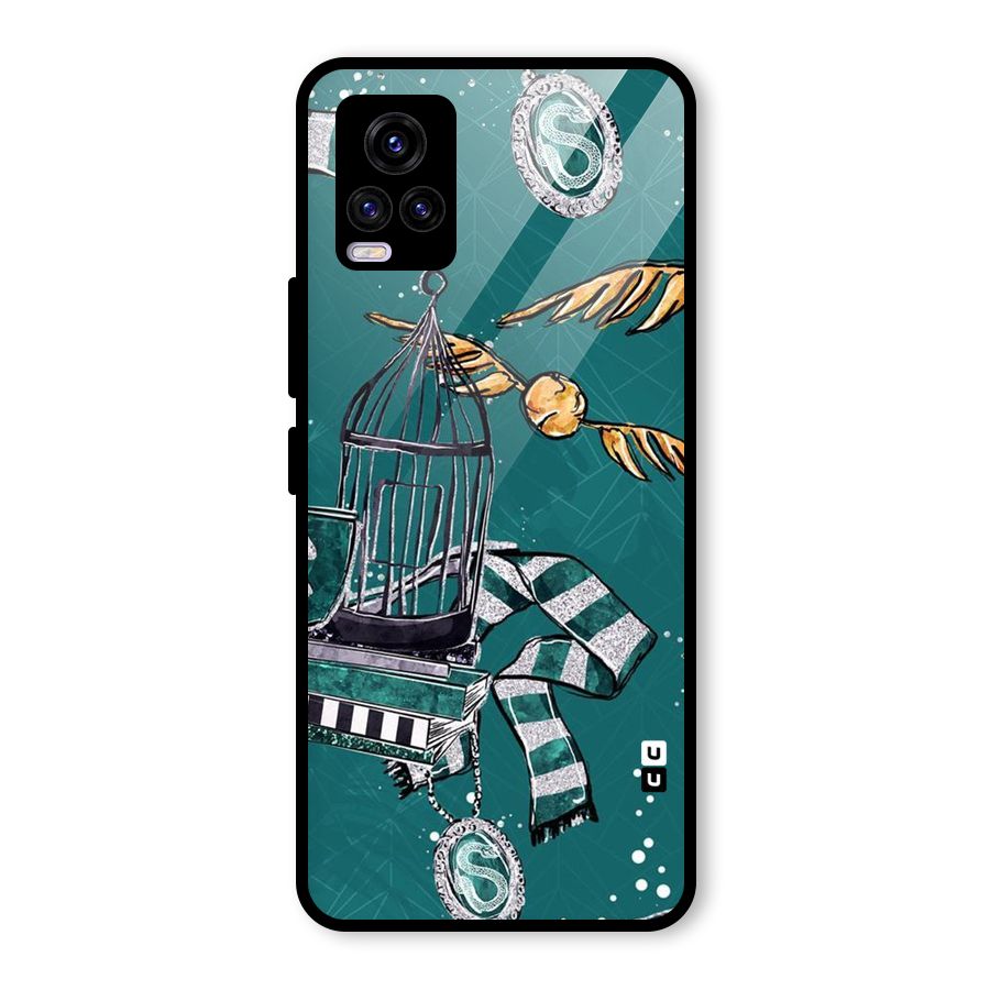 Green Scarf Glass Back Case for Vivo V20 2021