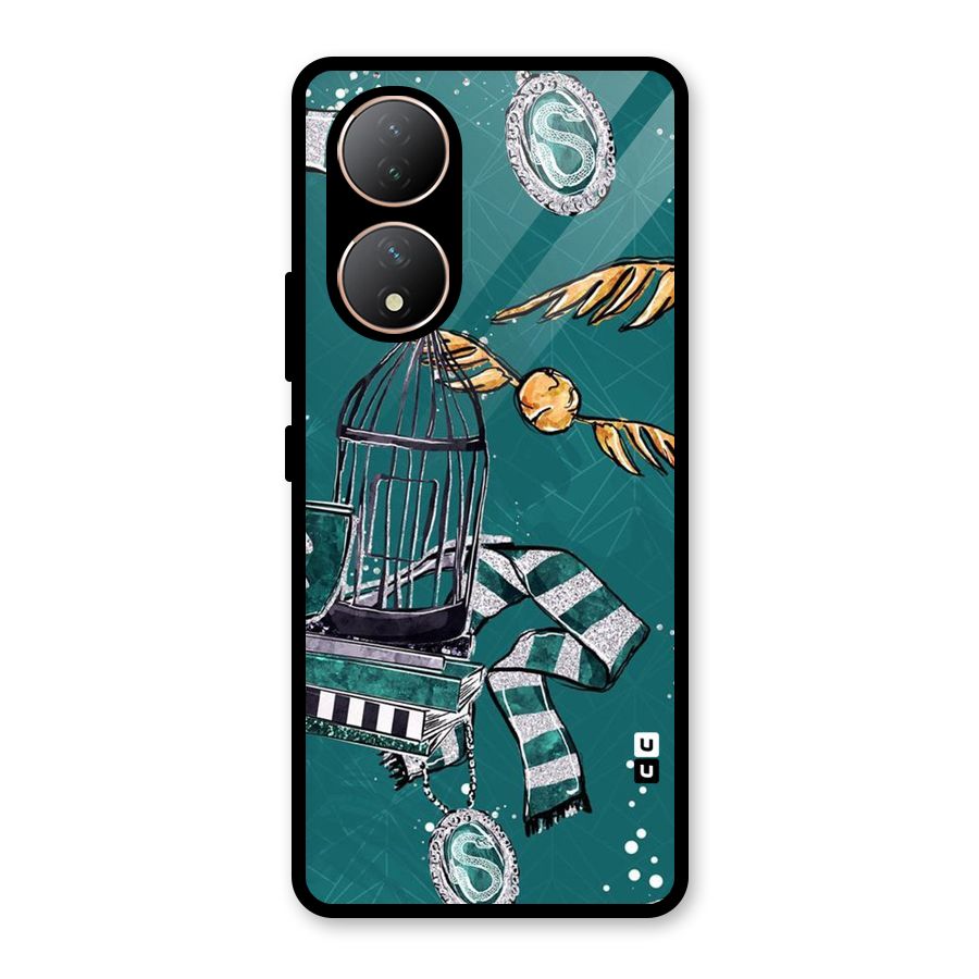 Green Scarf Glass Back Case for Vivo Y100