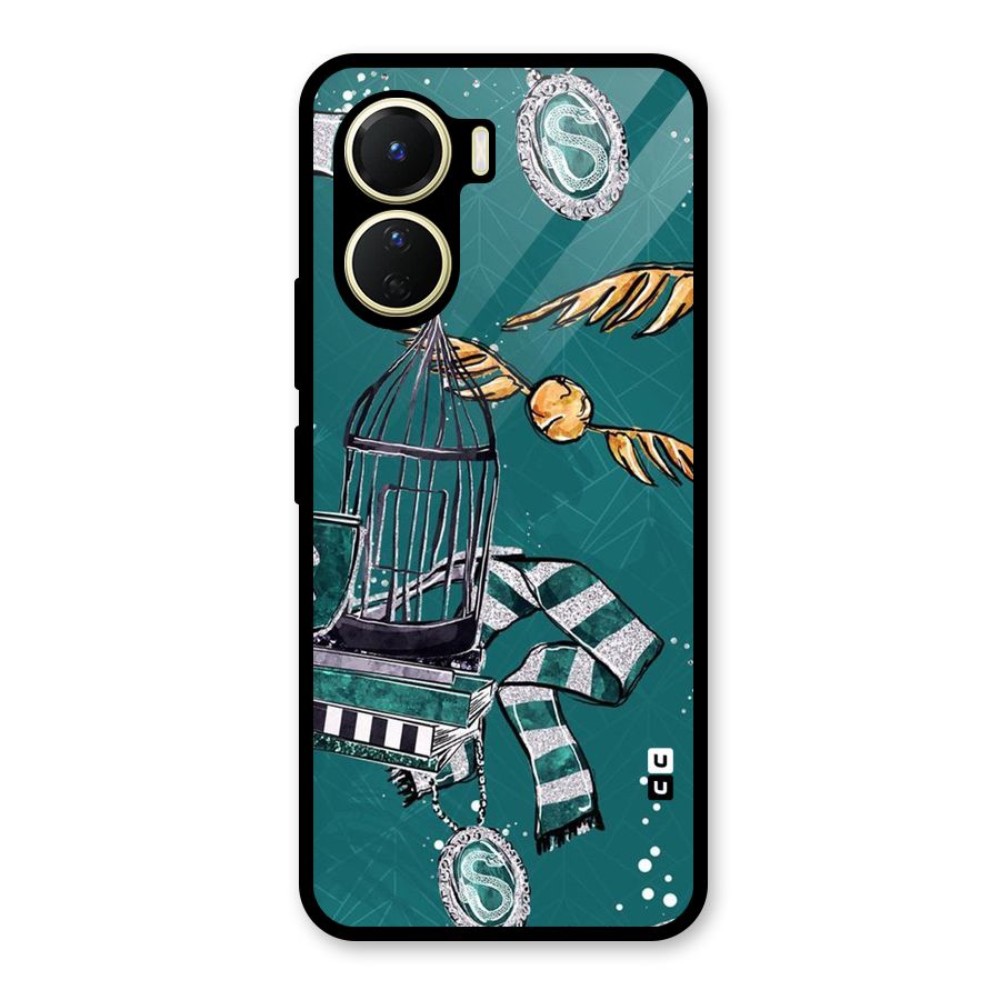 Green Scarf Glass Back Case for Vivo Y16