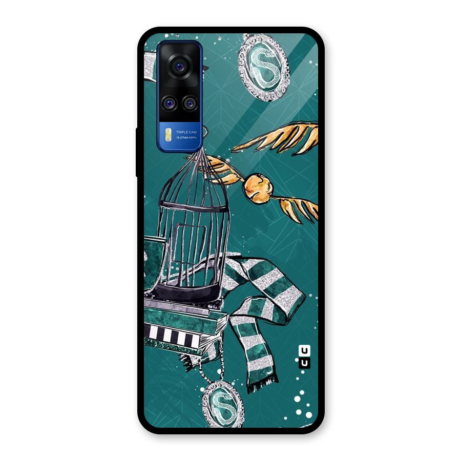 Green Scarf Glass Back Case for Vivo Y31