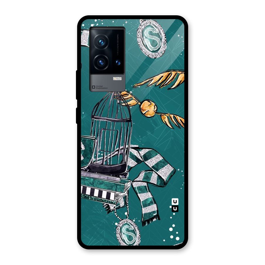 Green Scarf Glass Back Case for iQOO 9 5G