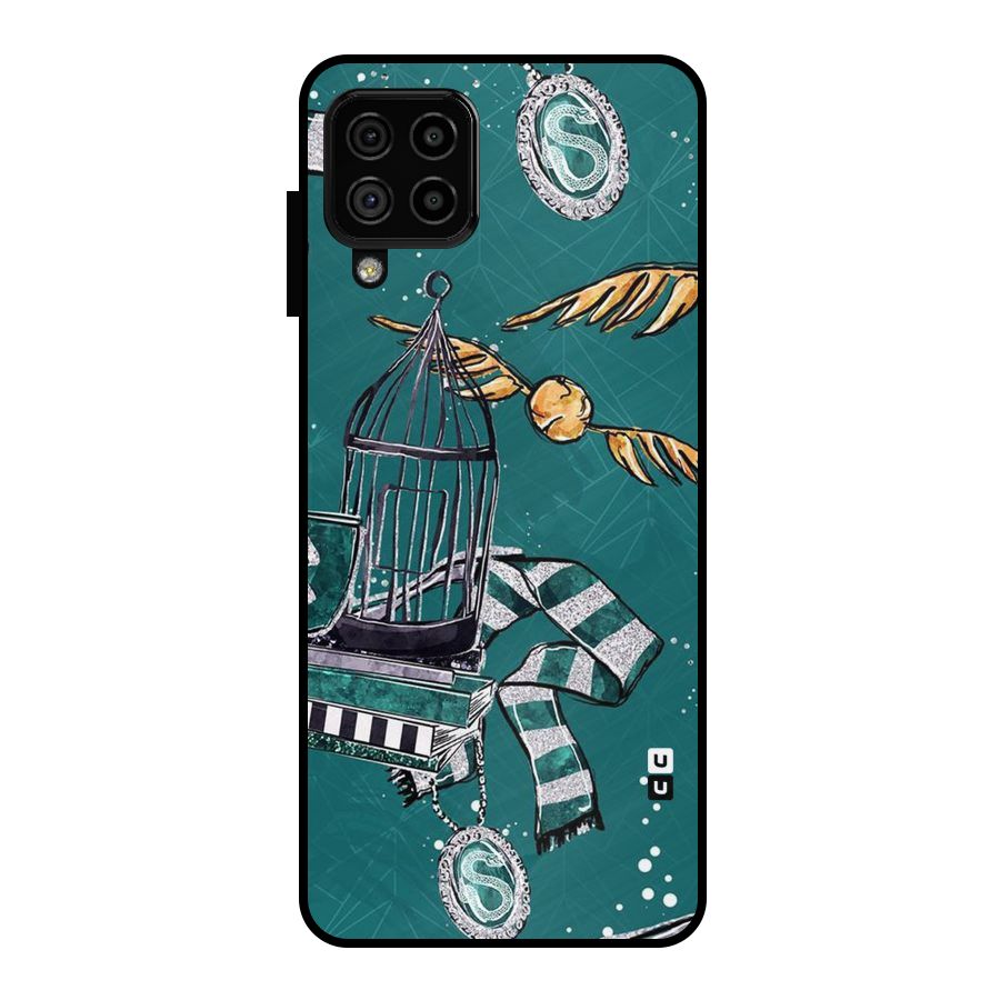Green Scarf Metal Back Case for Galaxy A22 4G