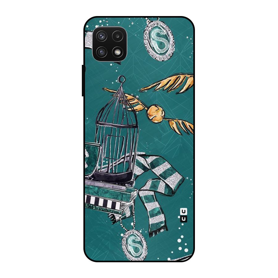 Green Scarf Metal Back Case for Galaxy A22 5G