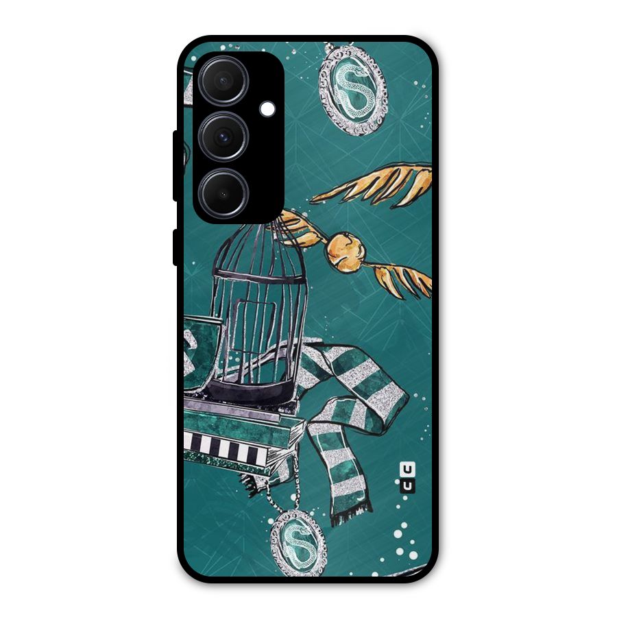 Green Scarf Metal Back Case for Galaxy A35