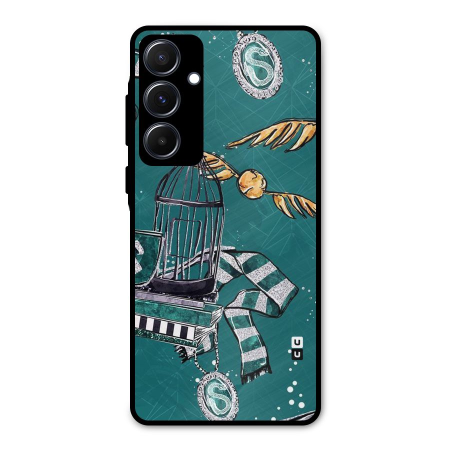 Green Scarf Metal Back Case for Galaxy A55