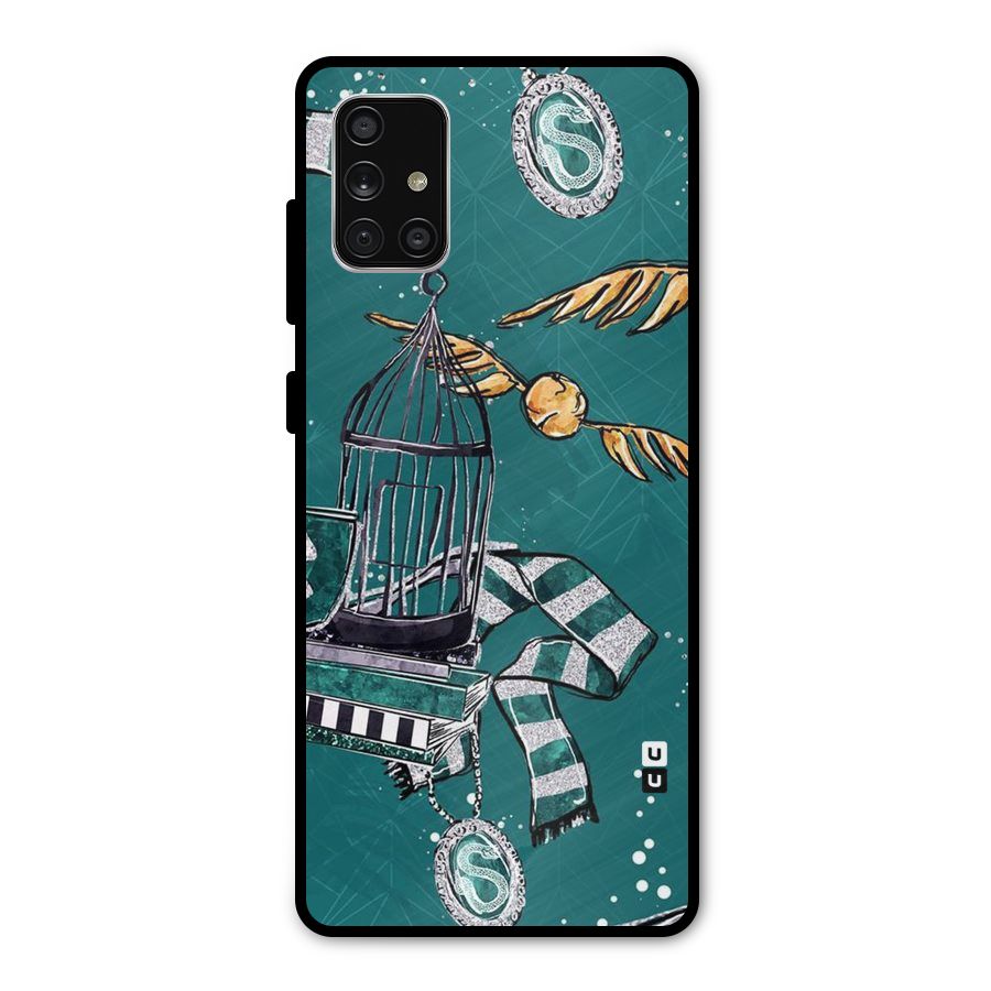 Green Scarf Metal Back Case for Galaxy A71