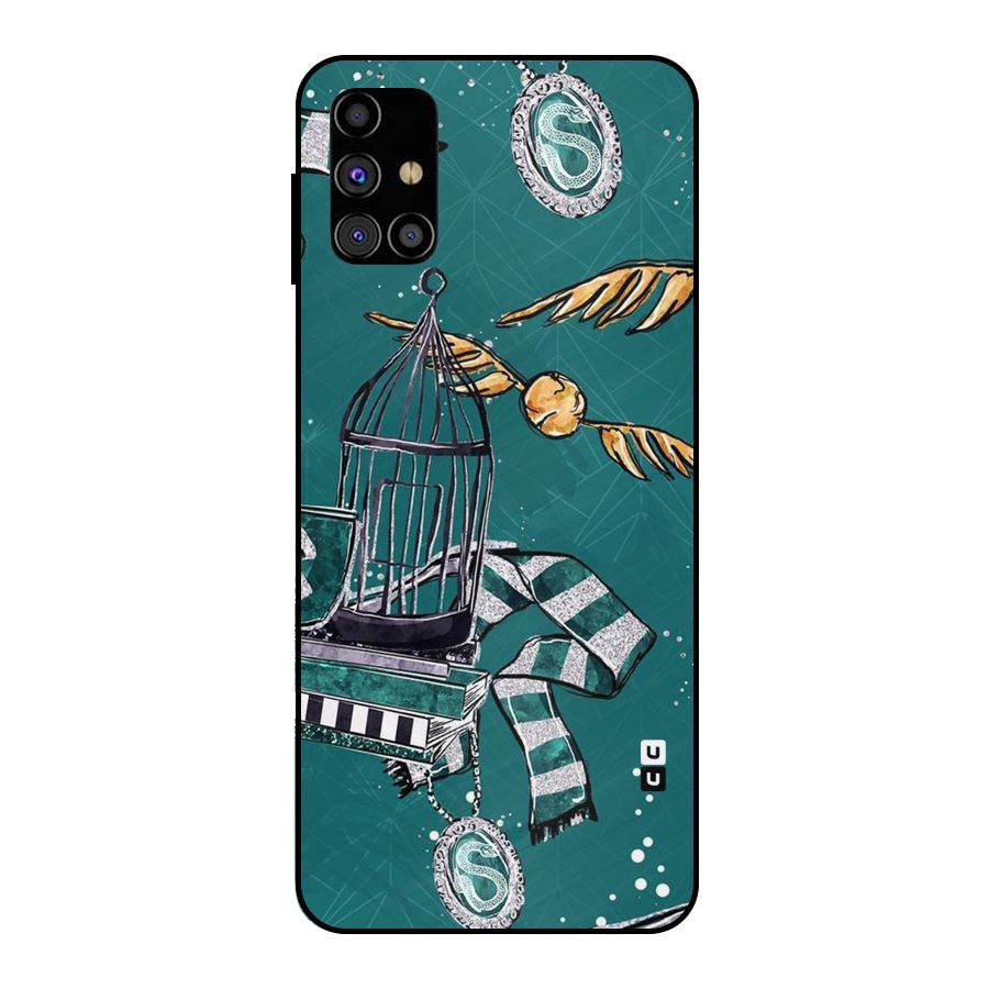 Green Scarf Metal Back Case for Galaxy M31s