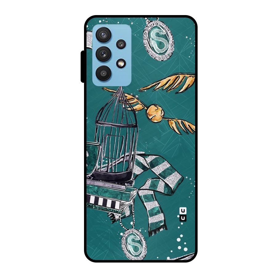 Green Scarf Metal Back Case for Galaxy M32 5G